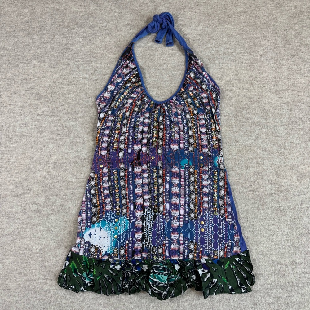 Custo Barcelona Multicolor Halter Mini Dress